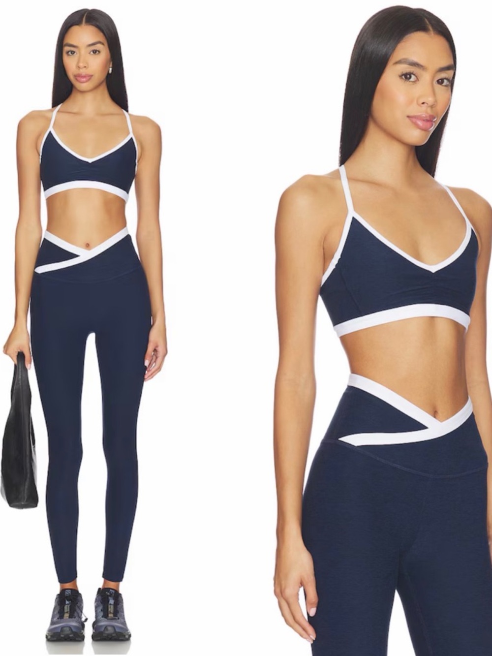 NWT Beyond Yoga Nocturnal Navy Set: Outlines High Waisted Midi Legging & Bra